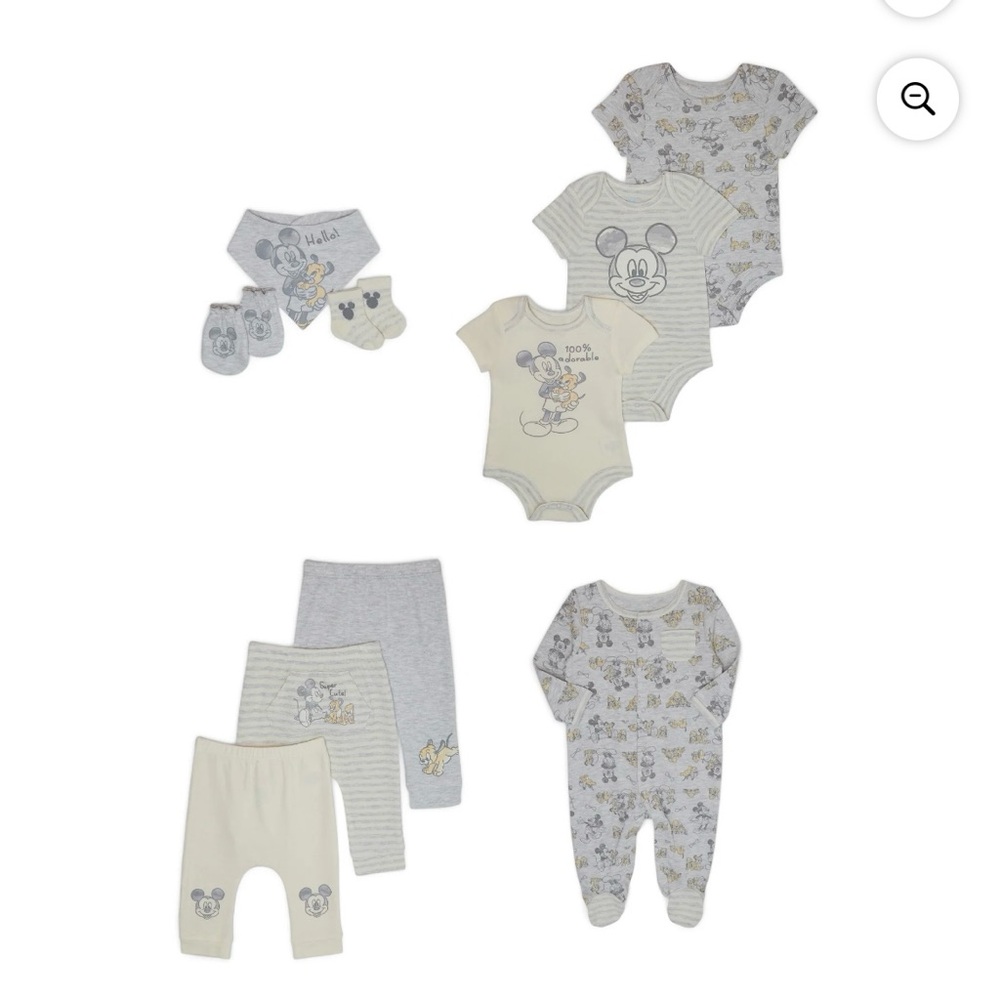 Disney Baby Wishes + Dreams Mickey and Friends Layette Shower Gift Set Bundle